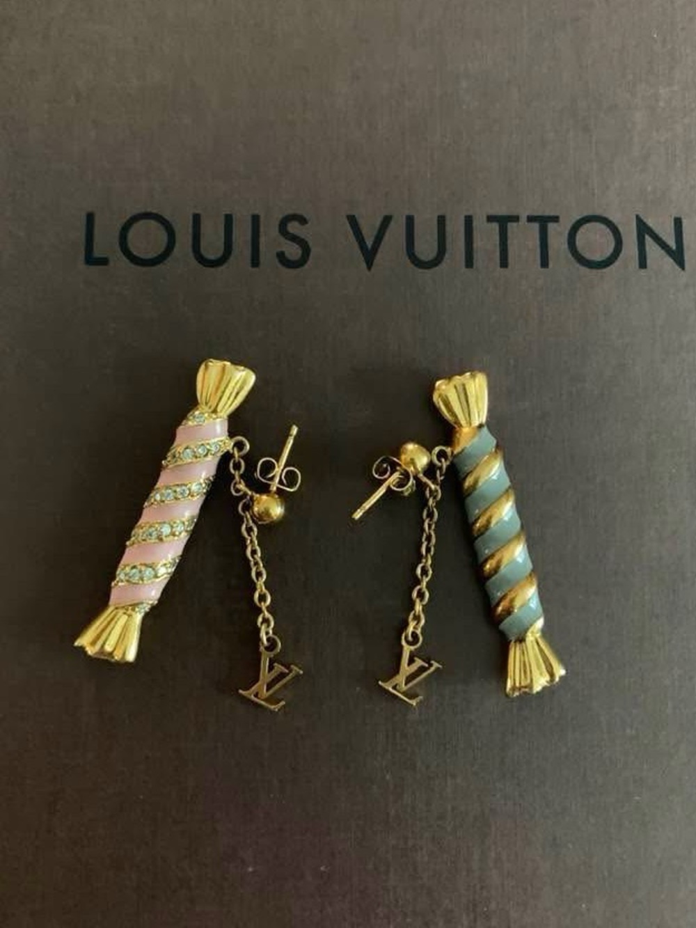 Authentic Louis Vuitton Crystal & Enamel Candy Earrings.